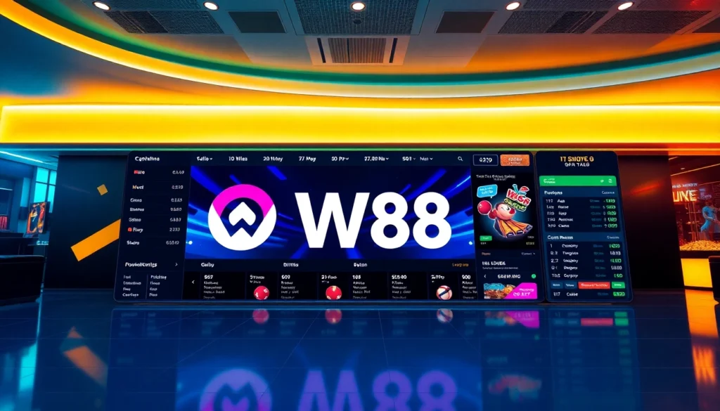 W88 online betting platform showcasing vibrant interface and user-friendly design for seamless gambling experience.