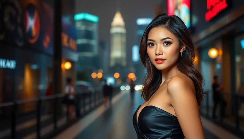 Professional KL ESCORT service showcase featuring a stunning and discreet escort woman in Kuala Lumpur nightlife setting, emphasizing elegance and appeal for prospective clients.