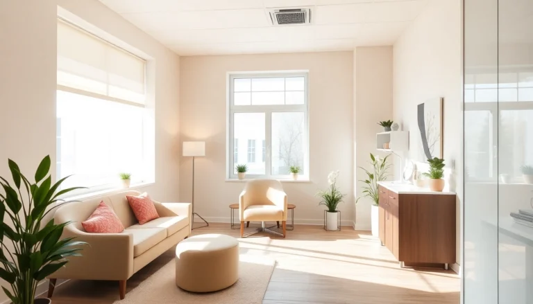 Welcoming consultation area for botox zuerich behandlung with natural light and comfortable seating.