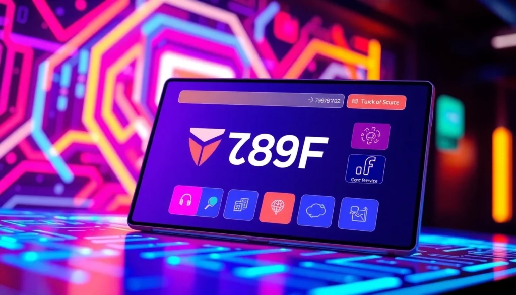High-quality visual of 789F branding on a modern digital platform highlighting innovative features and sleek design for user engagement and brand recognition.