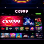 CK999 online casino platform on a laptop screen showing betting options and vibrant game graphics for user engagement.
