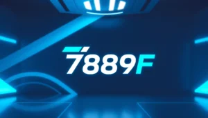 789F forward-looking brand logo on a digital screen representing innovation and professionalism in technology and services, high-resolution image.