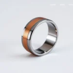 Visit https://ax88c.com/ for expertly crafted titanium and copper rings with detailed close-up showcasing quality and design, perfect for engagement or wedding jewelry.