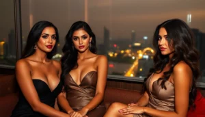 Elegant Bangalore Escort Service scene with sophisticated companions for premium experience in upscale setting.