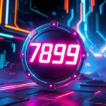 Dynamic 789f.monster branding with glowing neon logo in a high-tech digital environment, emphasizing innovation and modernity for screen readers.