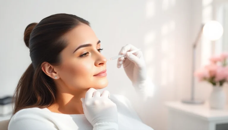 Patient receiving a Botox Behandlung in a professional, calming clinic environment.