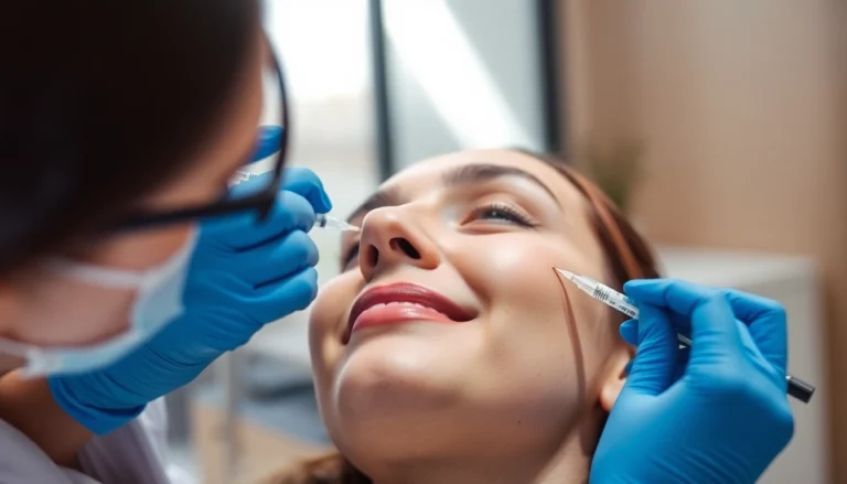 Experienced doctor administering Botulinumtoxin injections for natural anti-aging results in Zurich clinic.