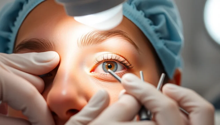 Oberlidstraffung Zürich: Experienced surgeon performing eyelid correction ensuring a natural, youthful look for a refreshed appearance.