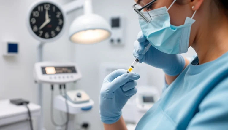 Fettwegspritze Zürich: Medical specialist performing injections to reduce fat deposits with precision in a modern clinic.
