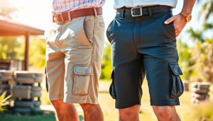 Stylish cargo shorts for men with multiple pockets, perfect for outdoor adventures and casual wear, showcasing durability and comfort.