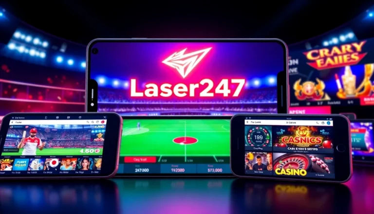 Laser247 online betting platform with live sports, casino games, and secure transaction visuals for easy navigation.