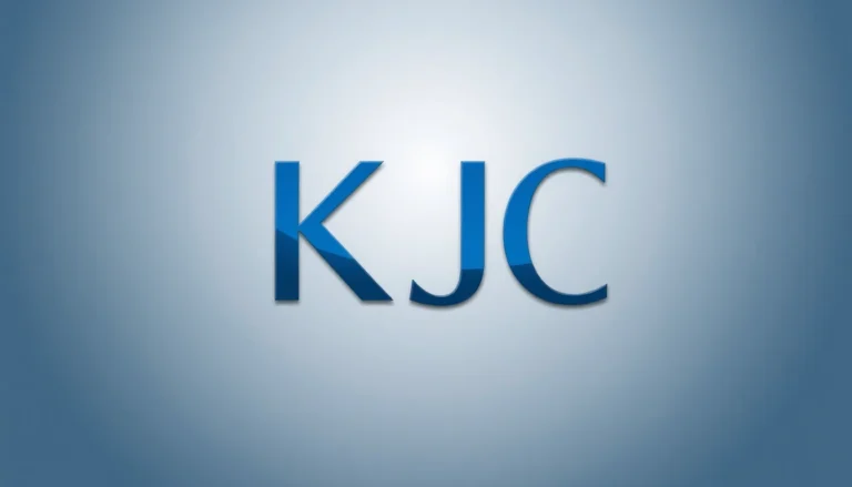 KJC emblem with bold letters and a professional design symbolizing trust and expertise for branding.