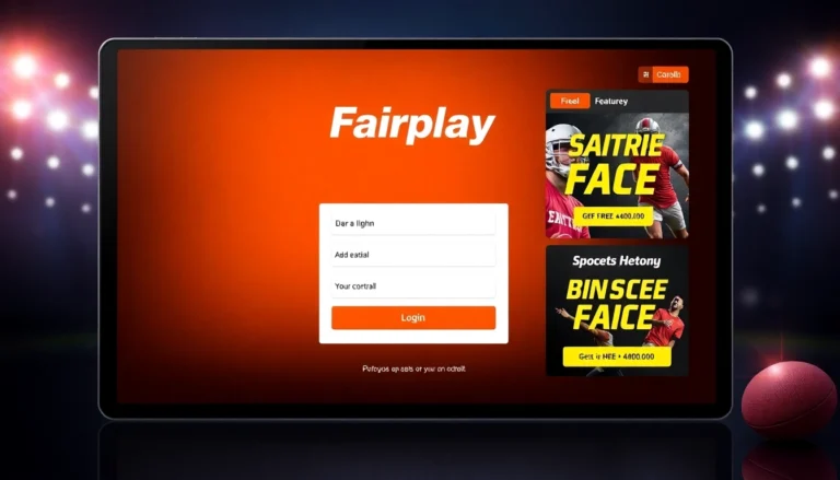 Fairplay logo and login page with vibrant colors and user-friendly interface, emphasizing trust and sports betting in India.