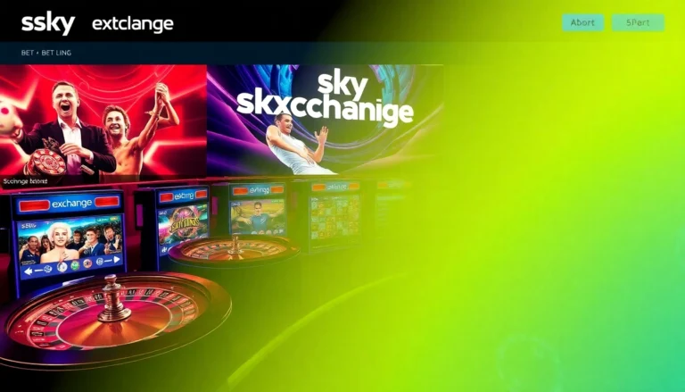 Sky Exchange offers a dynamic online betting platform with vibrant live casino and sports betting visuals, engaging players worldwide.