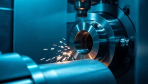 High-precision toczenie CNC process in a modern workshop showcases detailed metal turning with