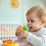 Children enjoying a meal with a safe silicone feeding set for babies, emphasizing the ease and