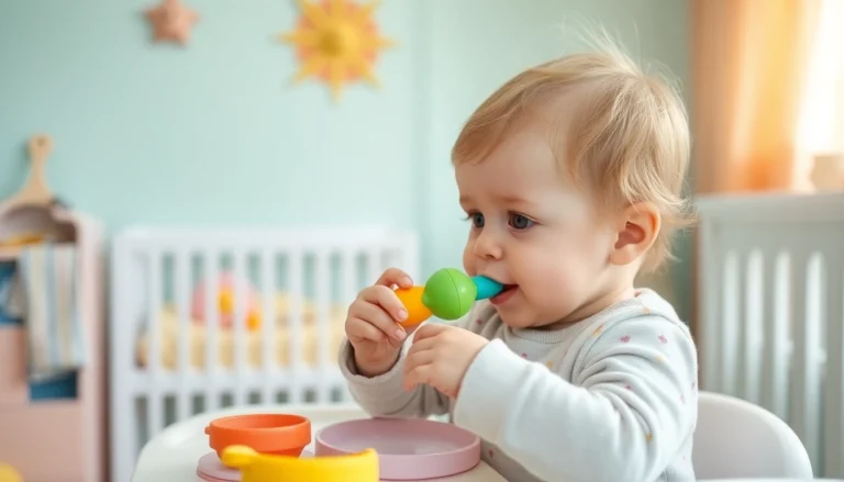 Children enjoying a meal with a safe silicone feeding set for babies, emphasizing the ease and