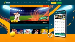 Kheloyar platform showcasing sports betting, casino games, and mobile app interface for Indian users