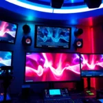 Teste cs 48h showing reliable streaming setup with multiple screens and digital signals for