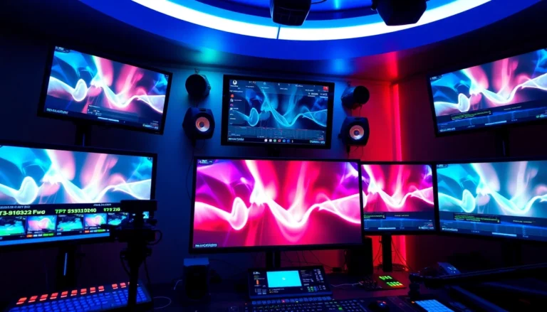 Teste cs 48h showing reliable streaming setup with multiple screens and digital signals for