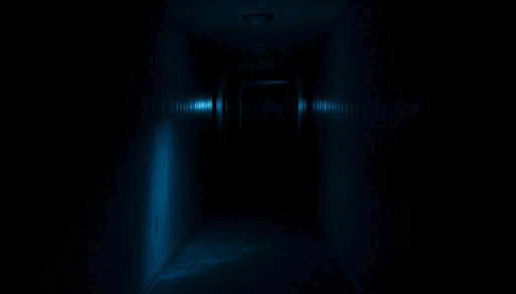 Thumbnail image for a horror video featuring a creepy figure in a dark, foggy forest at night with eerie lighting.
