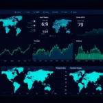 Global Investment Market News displays on a sleek digital dashboard with international stock
