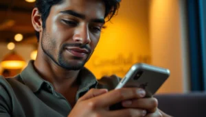 Engaging image of a person using a smartphone for plan sexe connections, highlighting discreet