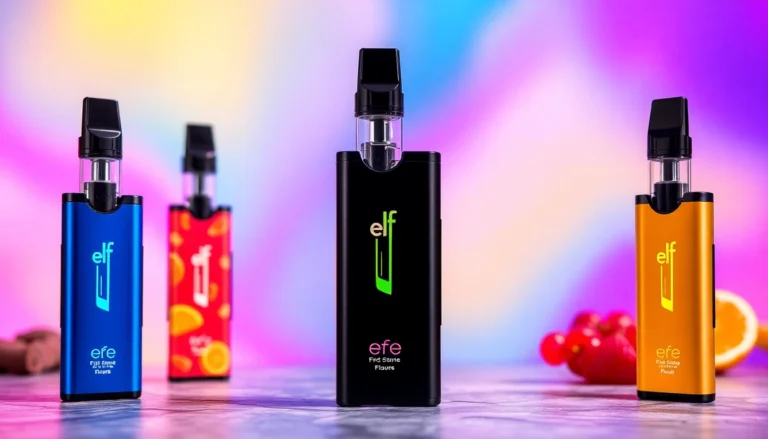 Vibrant Elf Bar disposable vape showcasing bold flavors and sleek design for adult vapers