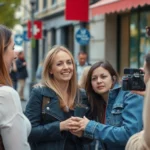 Authentic street scene with women agreeing to rychle prachy Pornann in candid urban