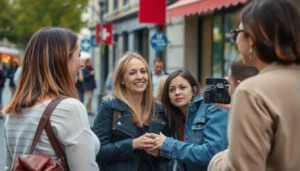 Authentic street scene with women agreeing to rychle prachy Pornann in candid urban