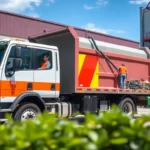 Reliable Schrottabholung service with a modern truck collecting metal waste in NRW,