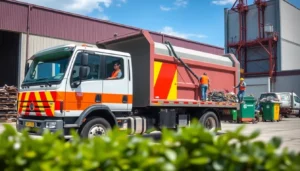 Reliable Schrottabholung service with a modern truck collecting metal waste in NRW,