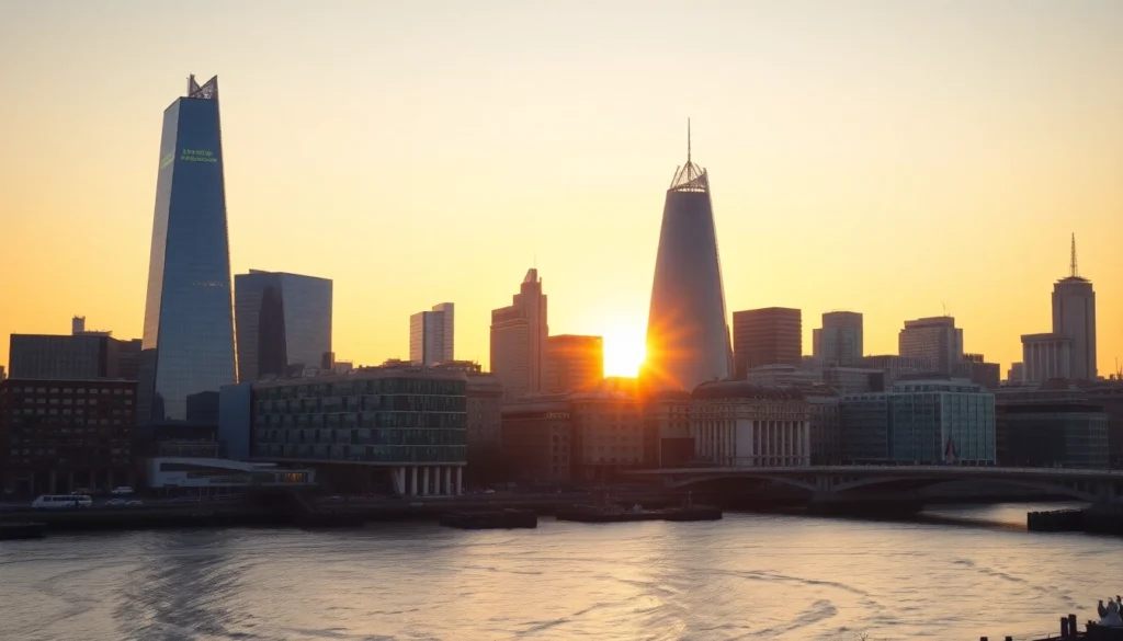 London Residential Property Market analysis showcasing luxury flats with city skyline