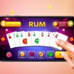 Prominent Pak Rummy logo displayed on a sleek smartphone screen with engaging card game
