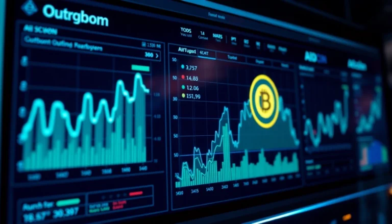 Aicoin market analysis dashboard with real-time data visualization and AI trading graphs,