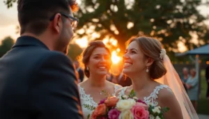 Professional wedding photographer captures authentic moments during eskuvoi fotozas in natural