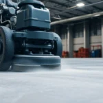 Experienced concrete grinding Birmingham specialist polishing smooth industrial floor with