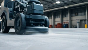 Experienced concrete grinding Birmingham specialist polishing smooth industrial floor with
